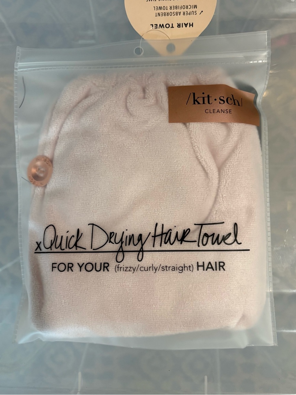 Kitsch Quick Drying Hair Towel - Pale Pink